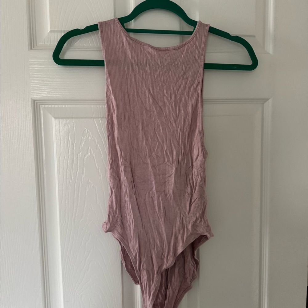 Women's Pink Sleeveless Bodysuit